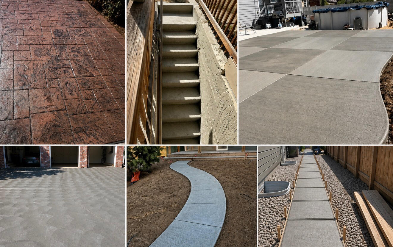 Our Work Stamped concrete driveway and custom concrete work